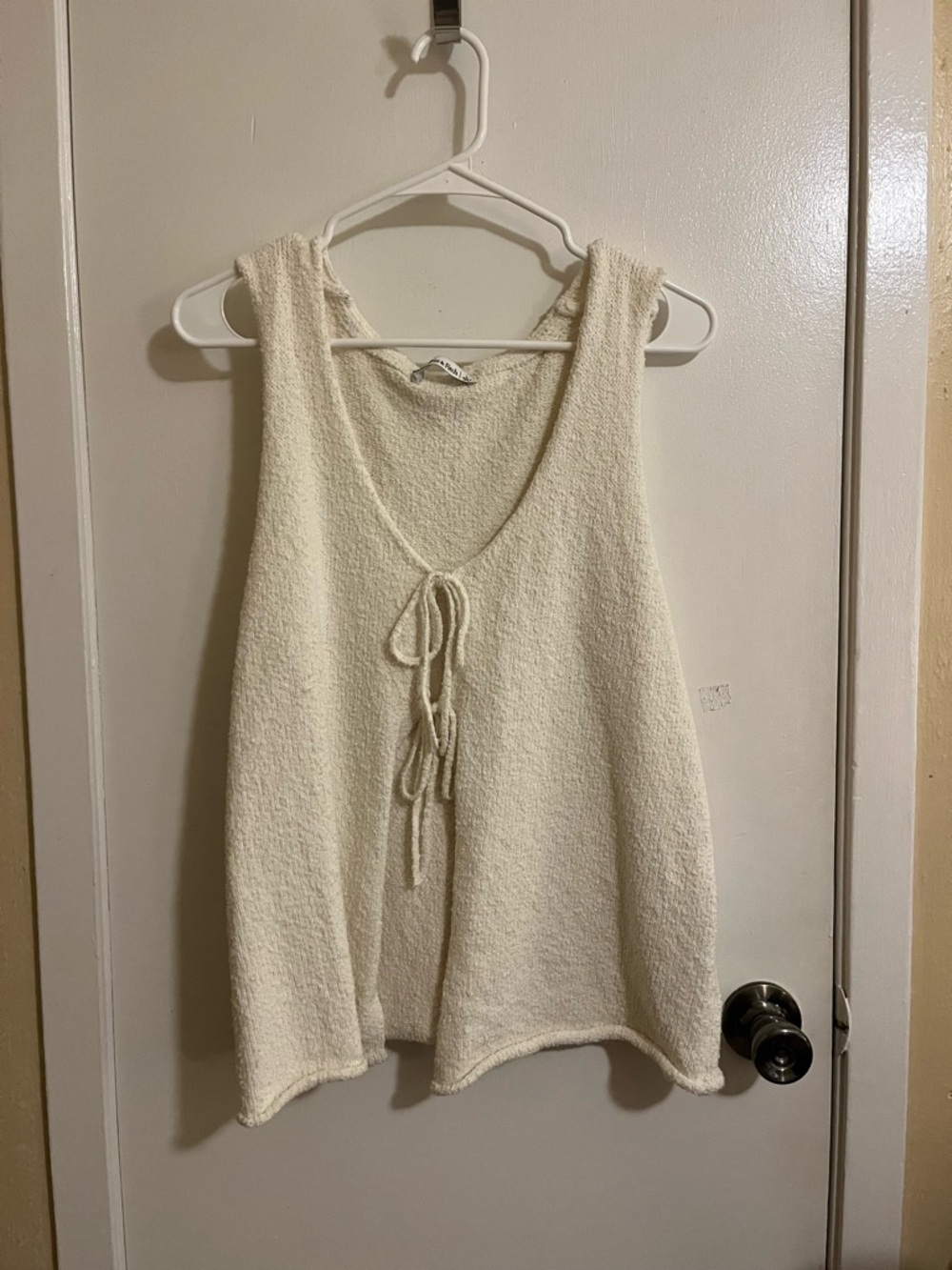 Abercrombie & Fitch Cream Tie-Front Tank Top